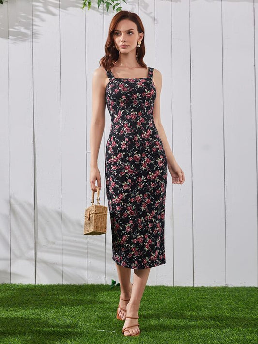 Modely Floral Print Hem Dress