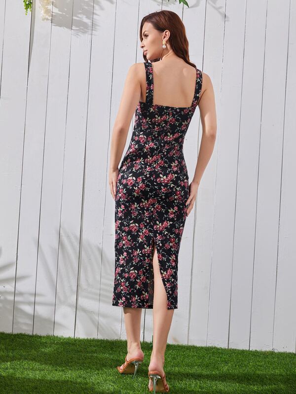 Modely Floral Print Hem Dress