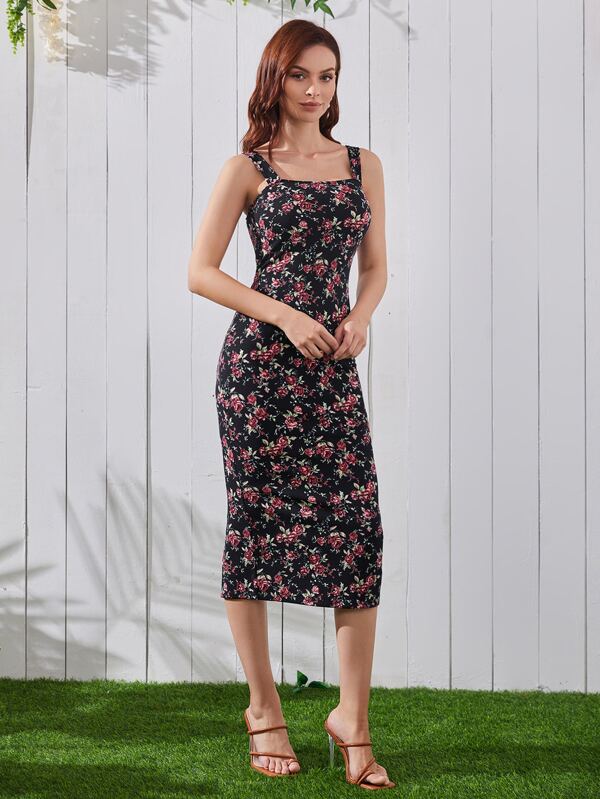 Modely Floral Print Hem Dress