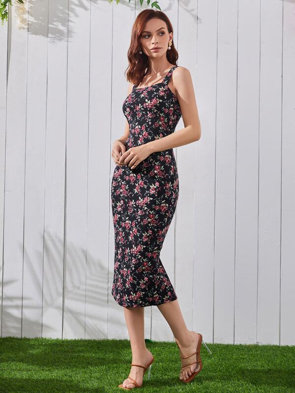 Modely Floral Print Hem Dress