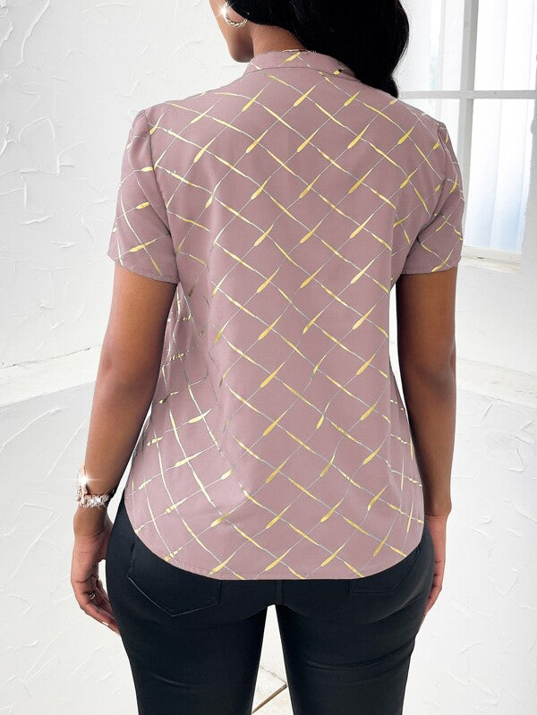 Gold Argyle Blouse