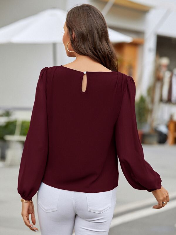 Lantern Keyhole  Blouse