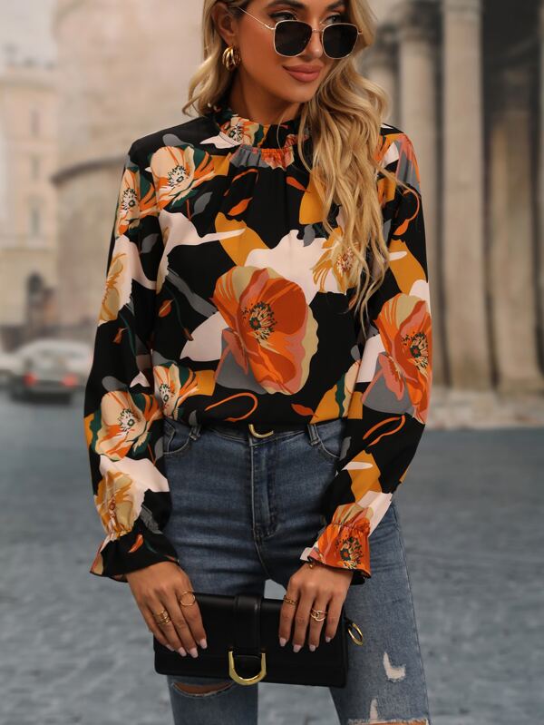 Flounce Sleeve Blouse