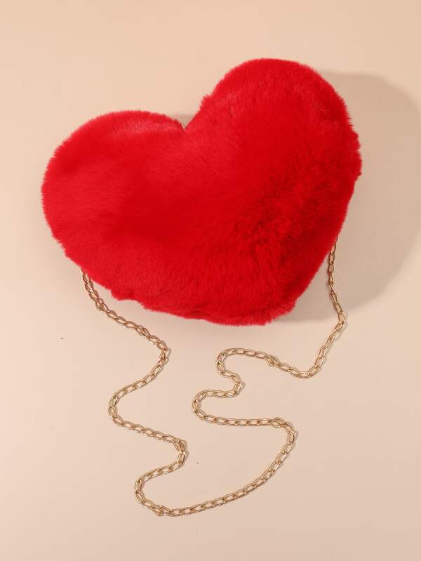 Vals Day Heart-Shaped Fluffy Bag