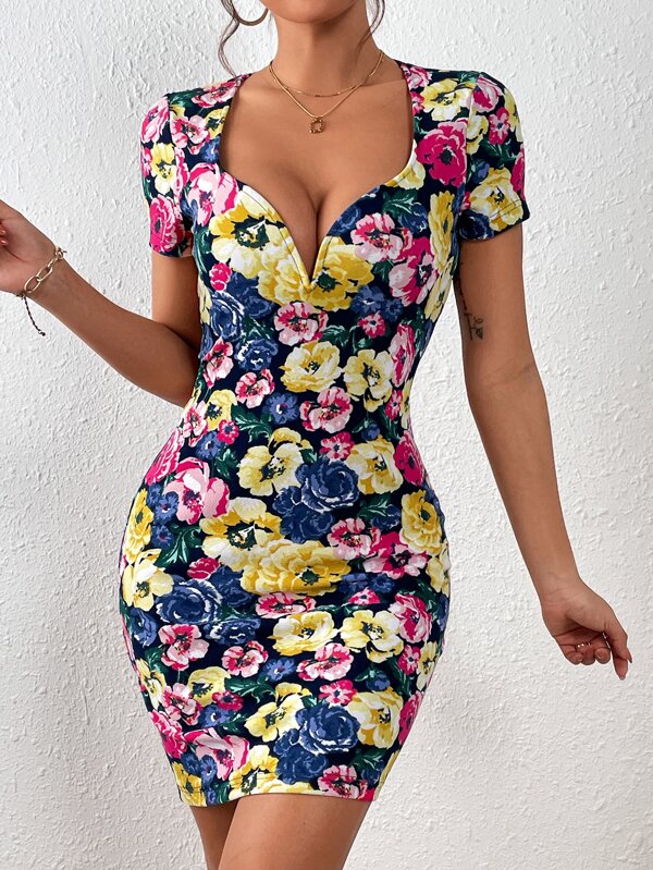 Sweetheart Neck Bodycon Dress