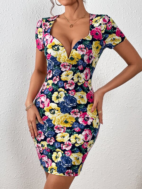 Sweetheart Neck Bodycon Dress