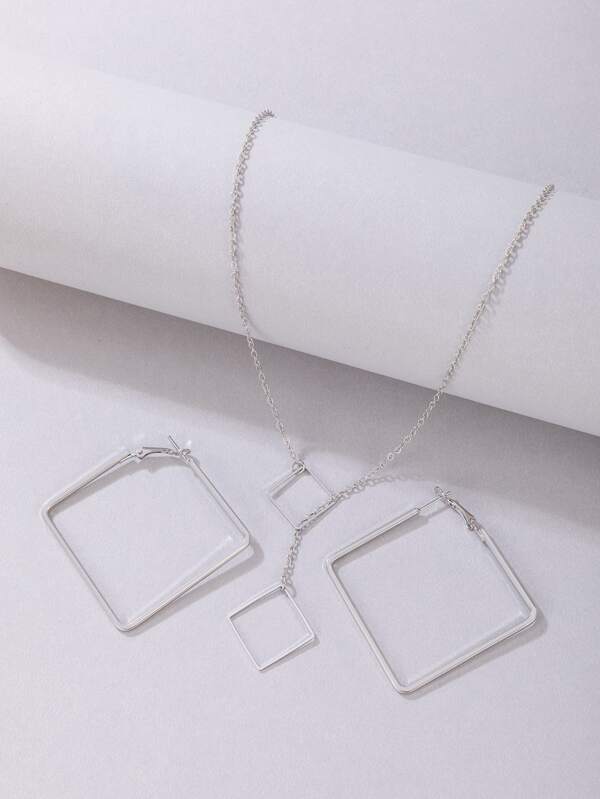 3pcs/set Square Decor Jewelry Set