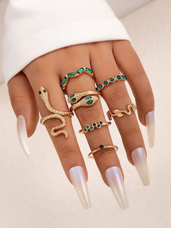 7pcs Snake Decor Ring