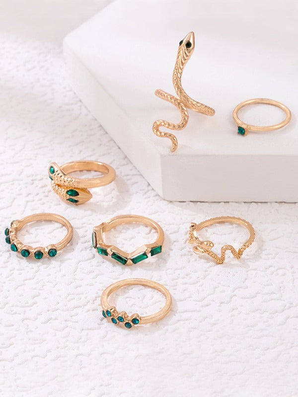 7pcs Snake Decor Ring