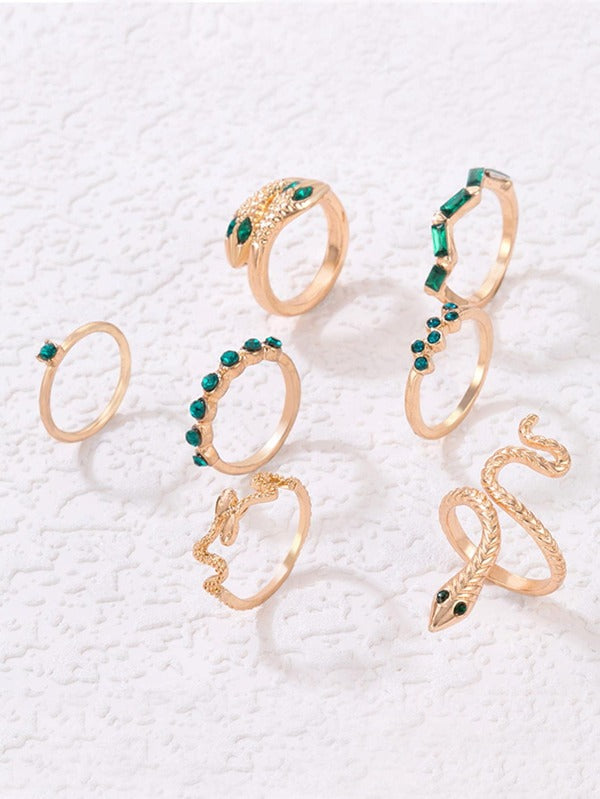 7pcs Snake Decor Ring