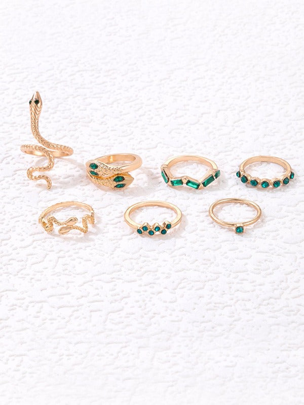 7pcs Snake Decor Ring