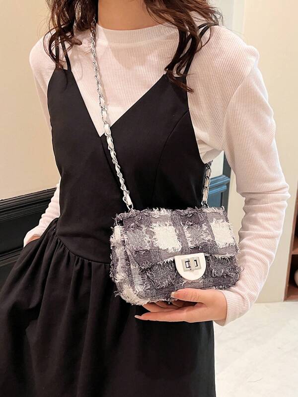 Mini Colorblock Flap Square Bag