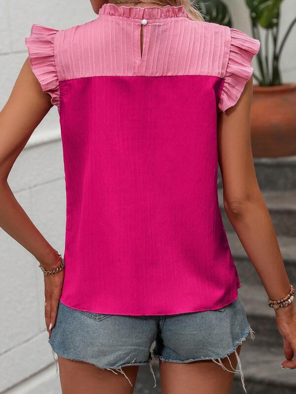 Lune Two Tone Ruffle Blouse