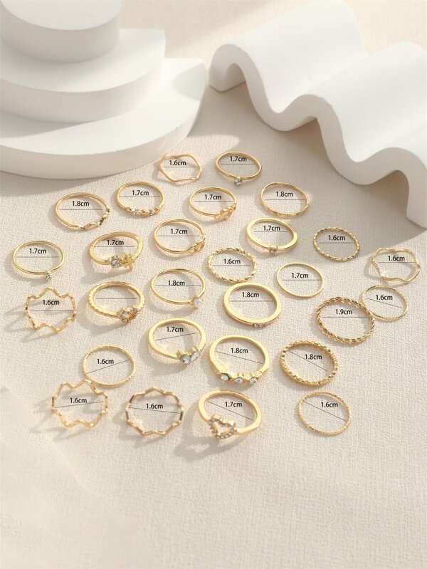 28pcs Fashionable Ring Set