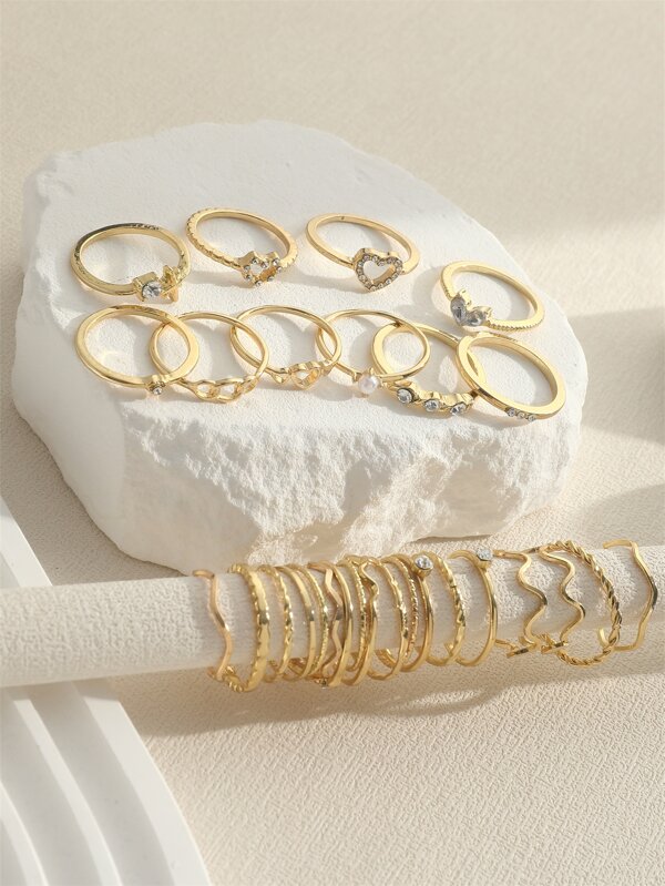 28pcs Fashionable Ring Set