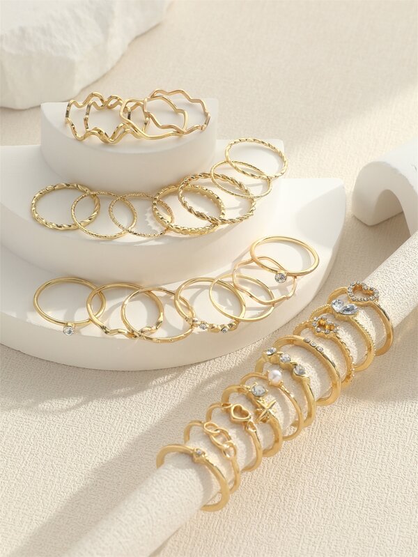 28pcs Fashionable Ring Set