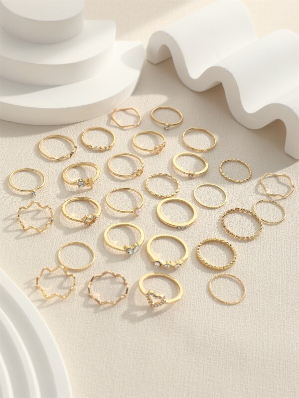 28pcs Fashionable Ring Set