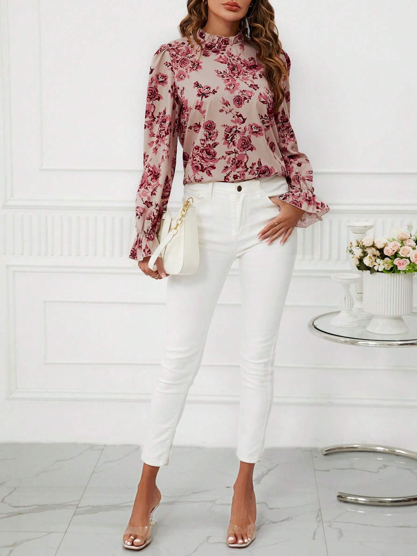 Clasi Flare Frill Neck Blouse