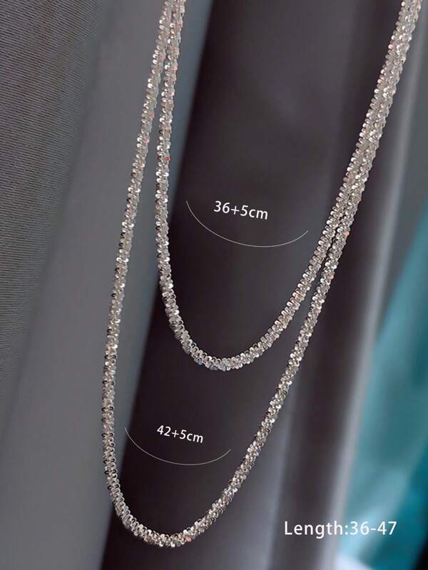 2pcs Rhinestone Chain Necklace